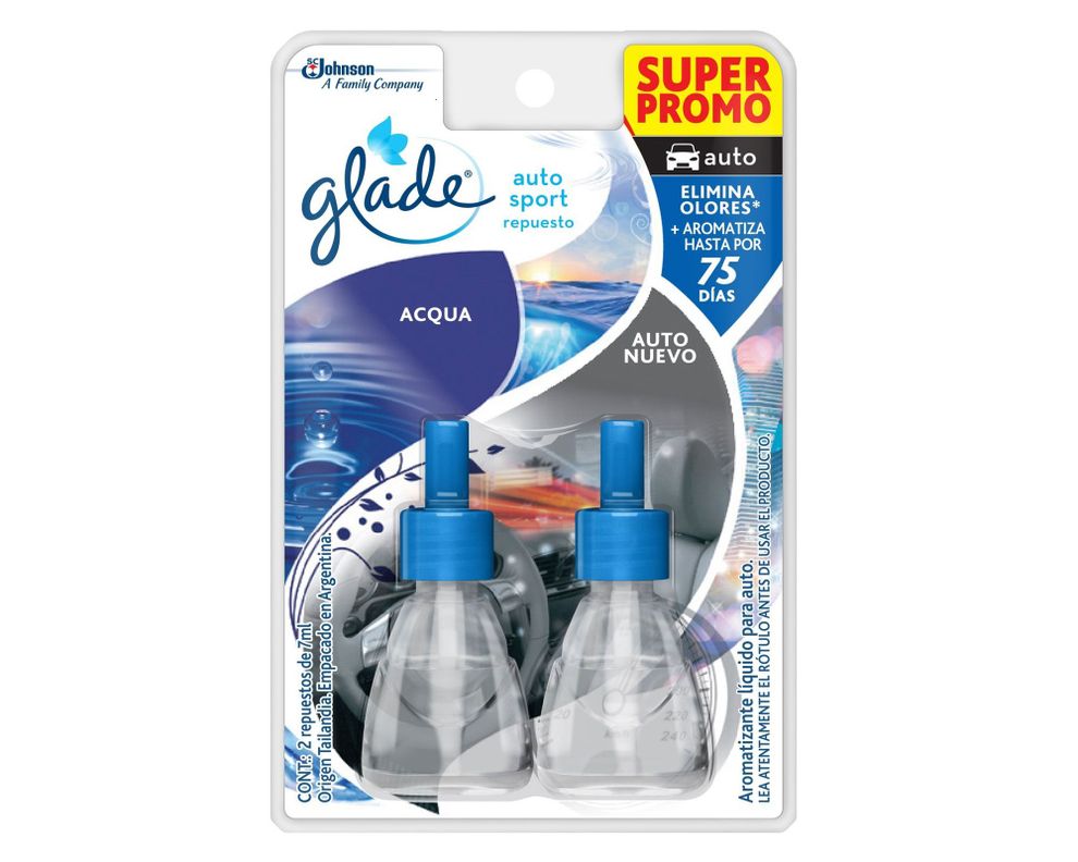Aromatizante 7 ml Auto sport acqua 2 unidades Glade-1