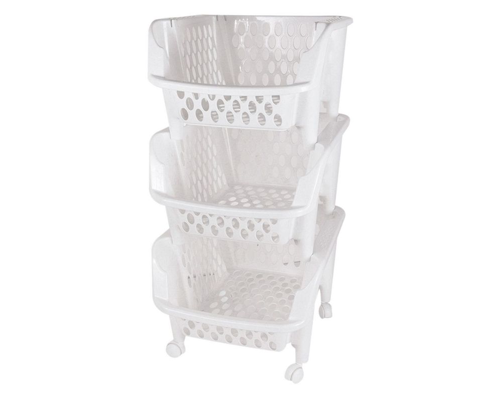 Carro organizador 3 niveles dispensero real blanco Reyplast-1