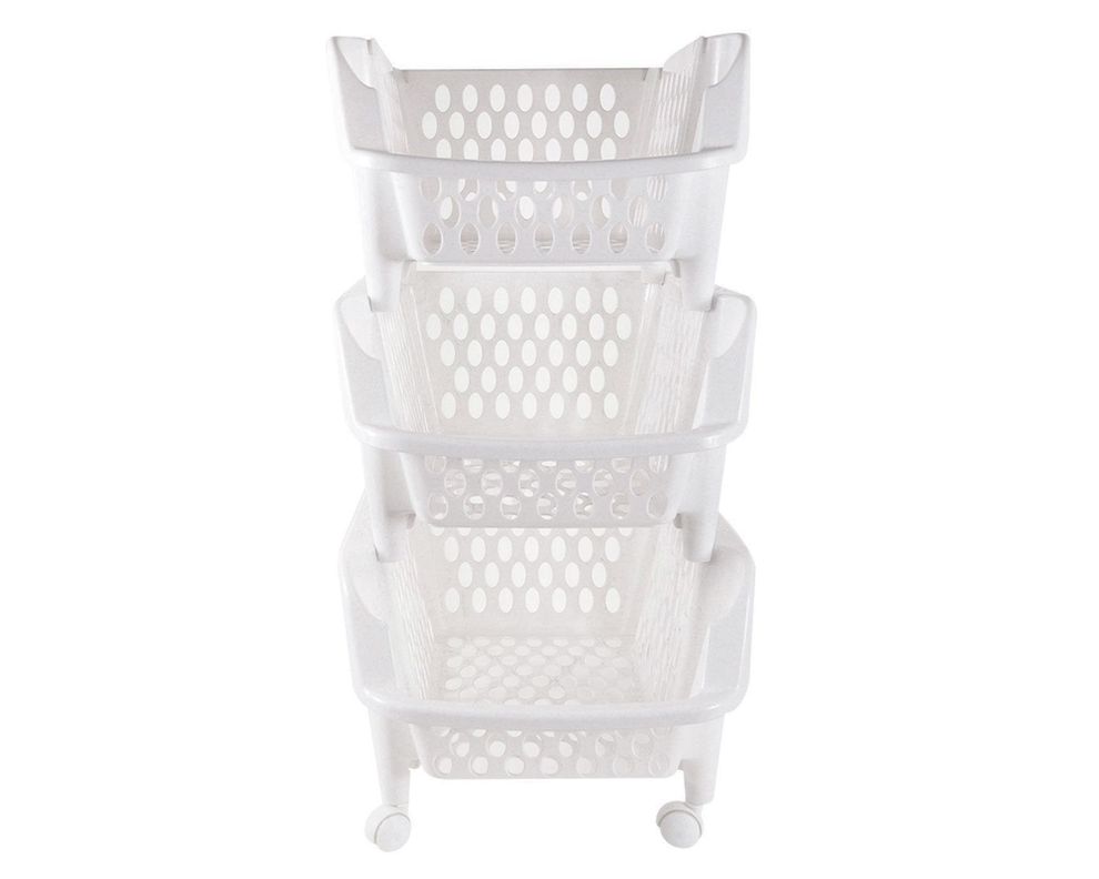 Carro organizador 3 niveles dispensero real blanco Reyplast-2