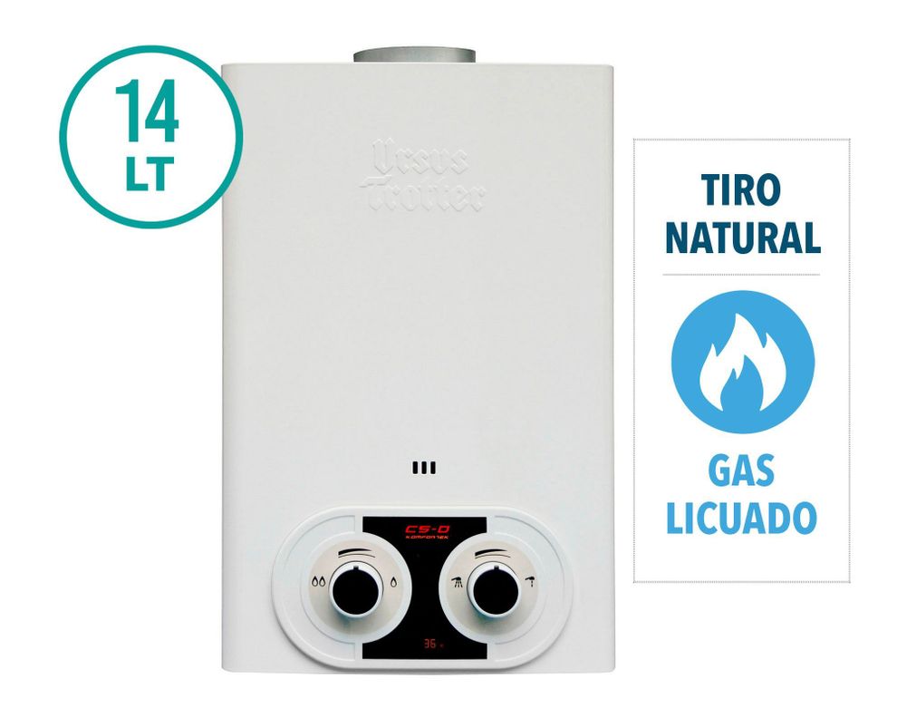 Calefont tiro natural 14 lt gas licuado C14D Ursus Trotter-6
