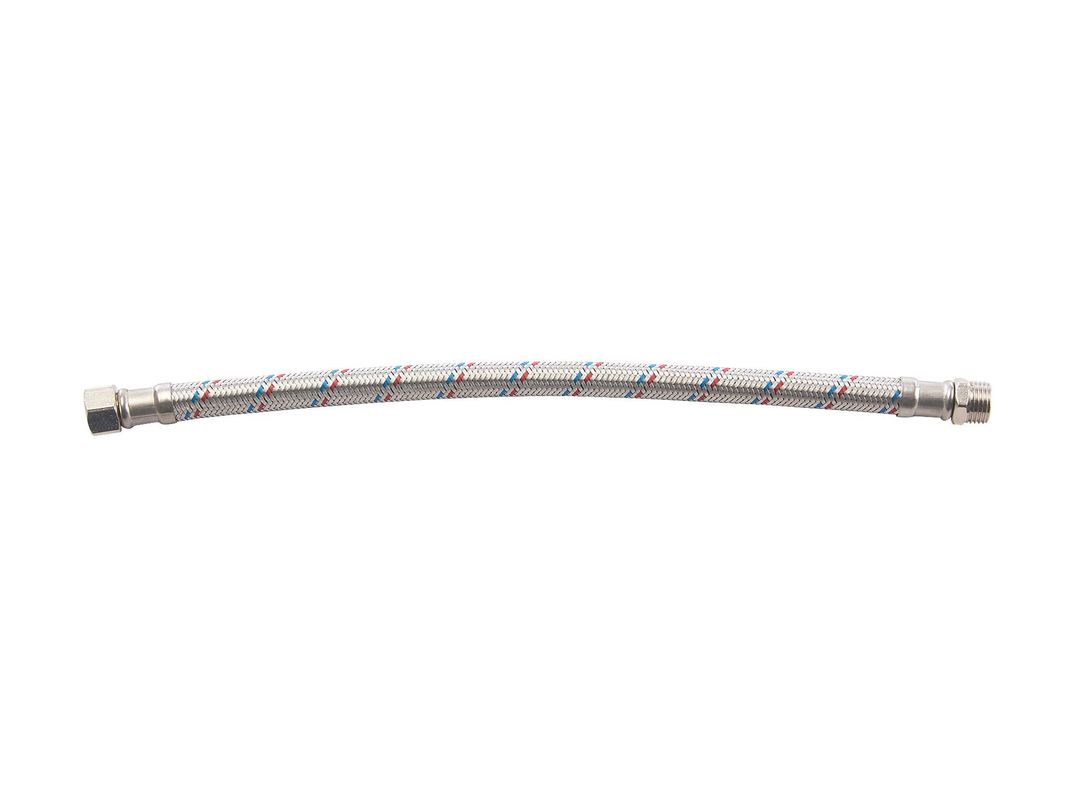 Flexible calefón 40 cm HI-HE acero inoxidable Flustem-0