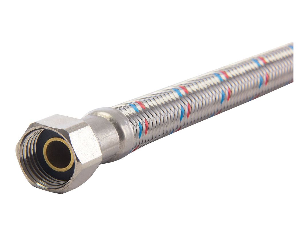 Flexible calefón 40 cm HI-HE acero inoxidable Flustem-1