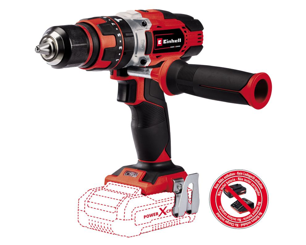 Taladro percutor inalámbrico 18V 13mm PXC TE-CD 18-2 Li solo Einhell-0