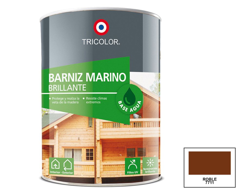 Barniz marino 1/4 galón roble brillante Tricolor-0