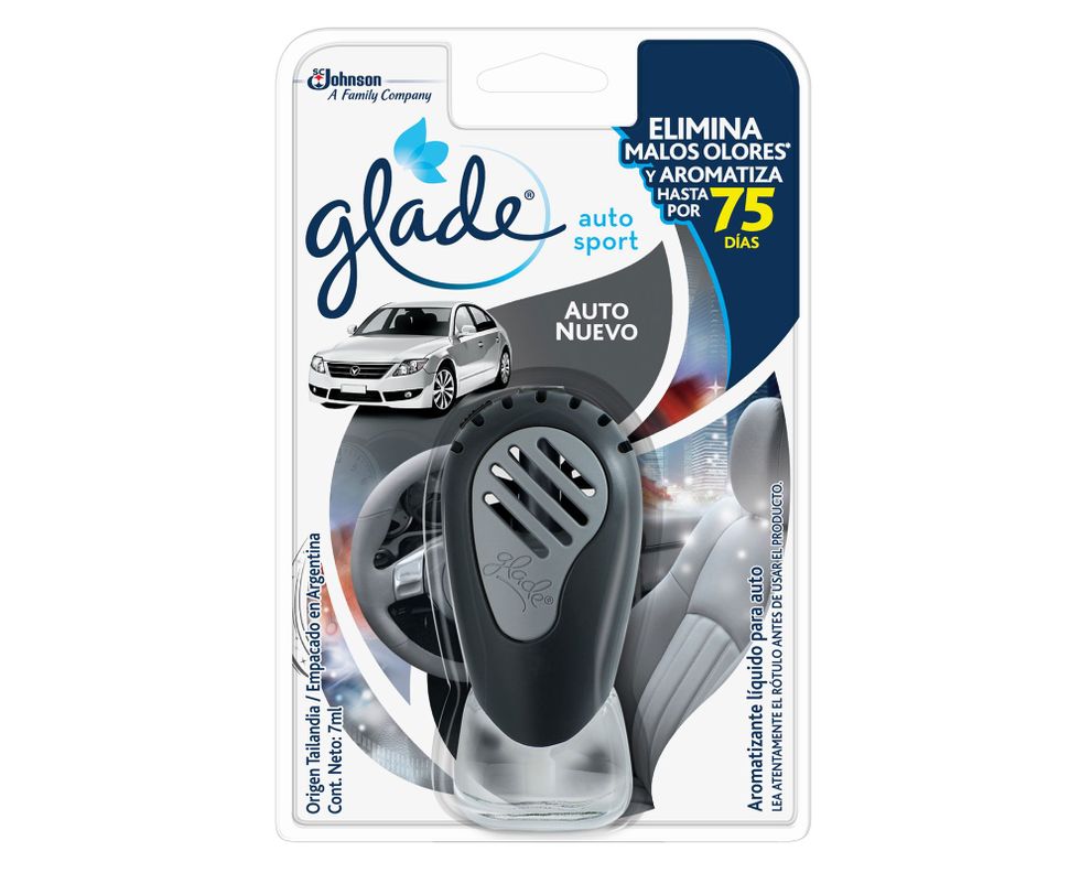 Aromatizante 7 ml Auto sport auto nuevo + aparato Glade-1