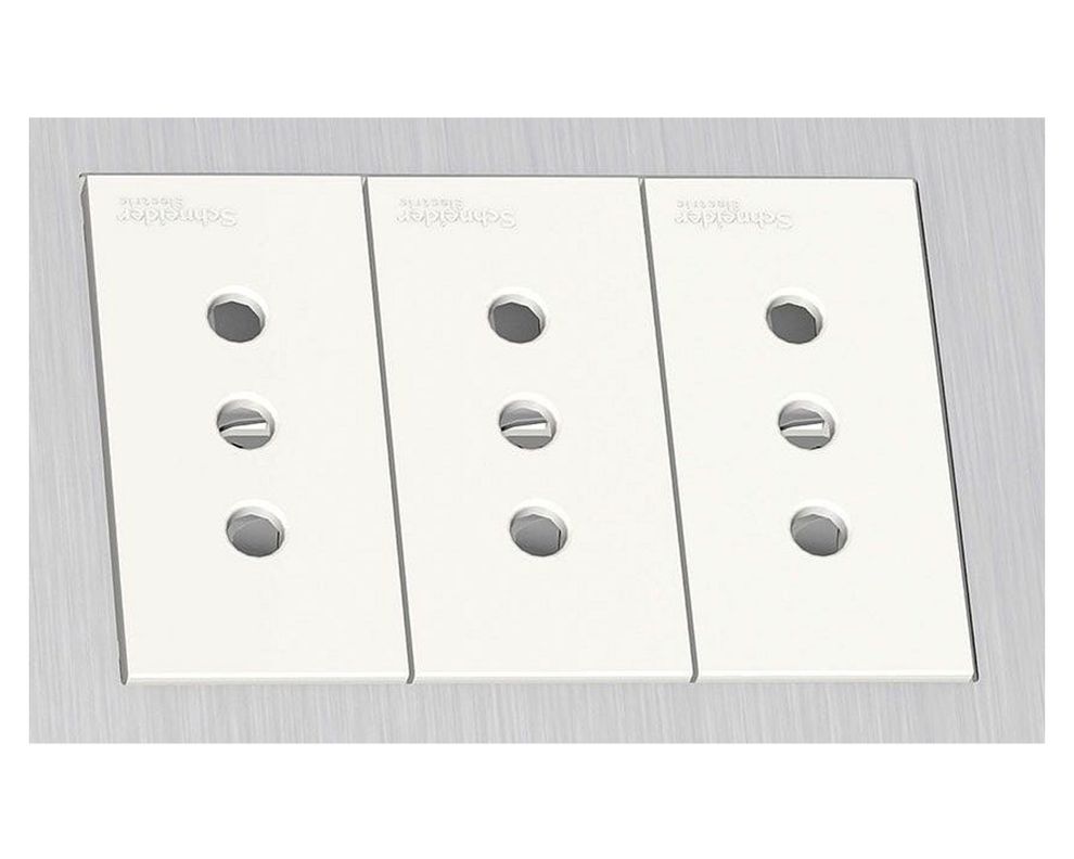 Placa armada toma corriente 3M Orión gris cósmico Schneider-2