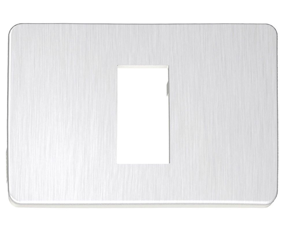 Tapa simple Orión aluminio/gris Schneider-0