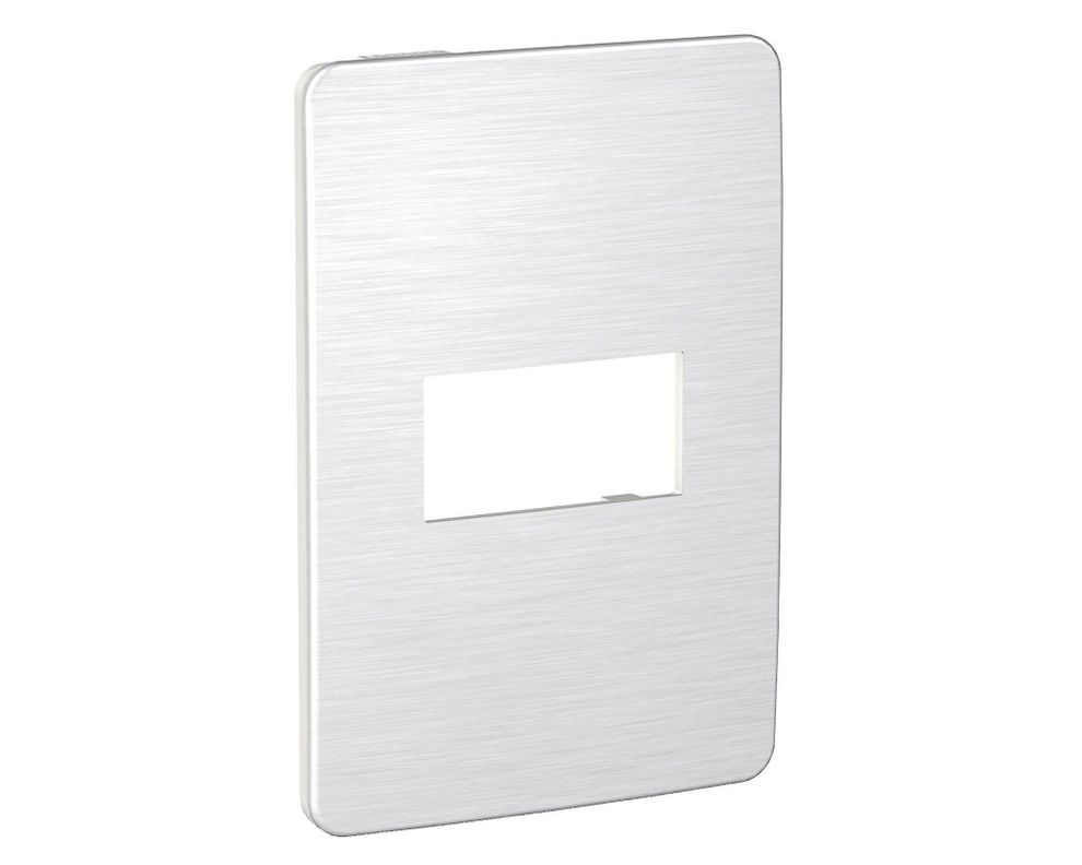 Tapa simple Orión aluminio/gris Schneider-1
