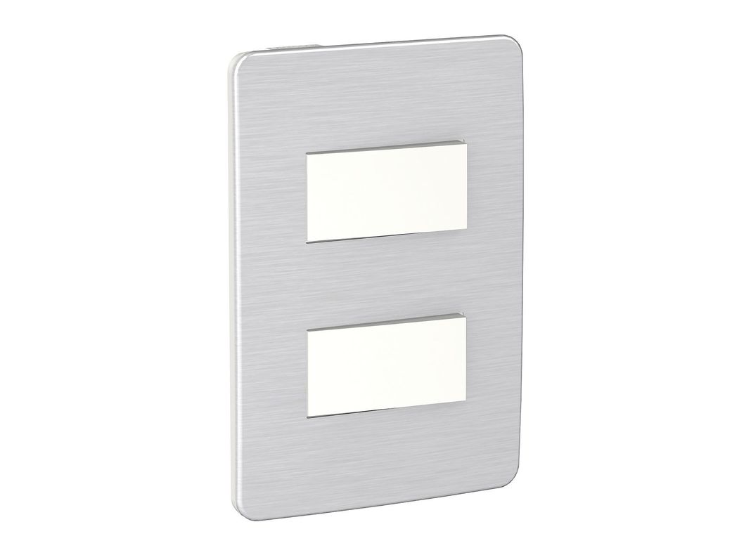 Placa armada 9/15 Orión aluminio cosmic gris Schneider-1