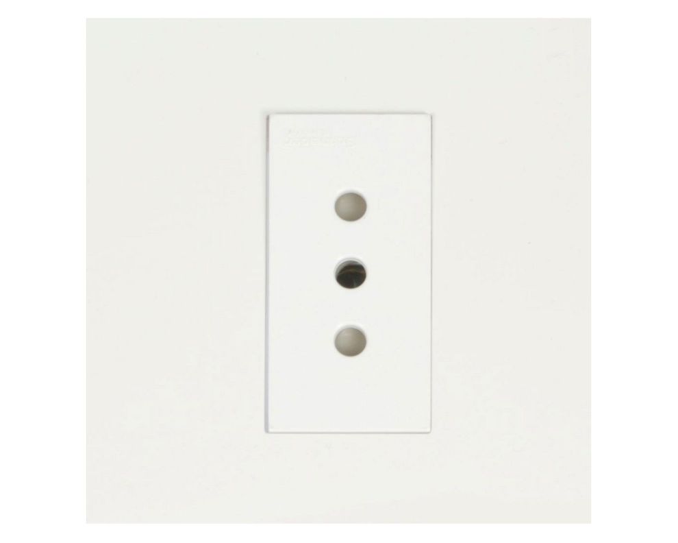 Enchufe placa armada simple Orión 2P+T blanco Schneider-2