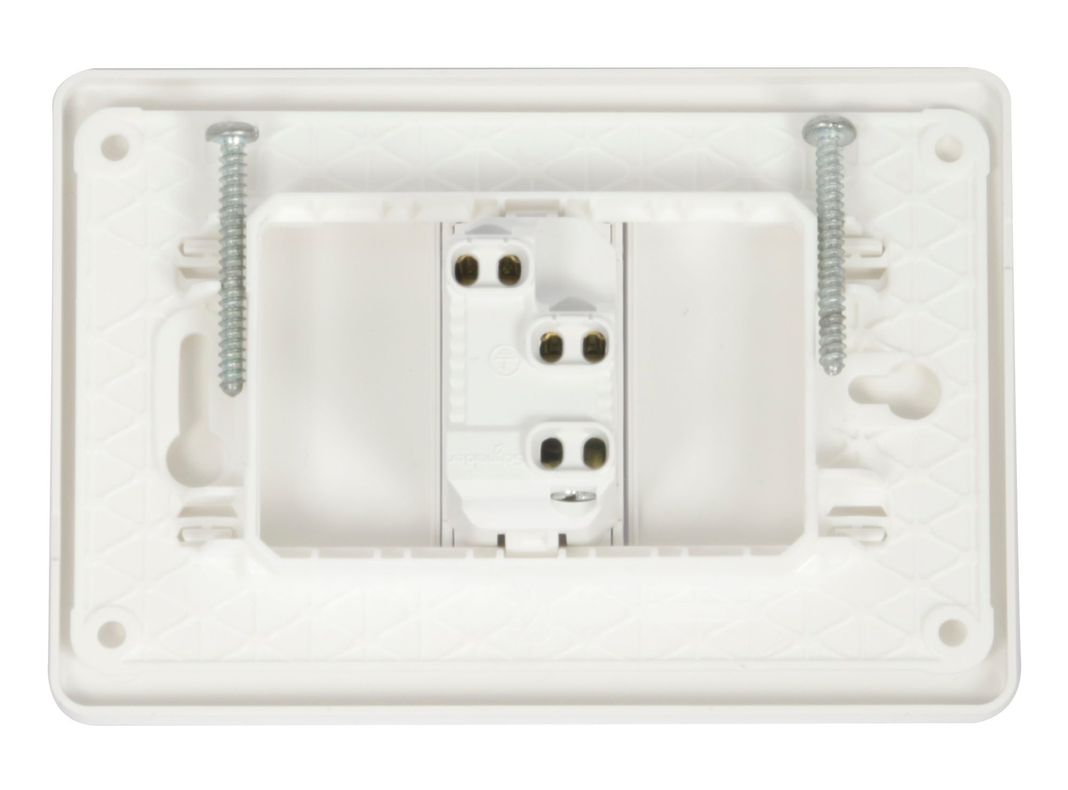 Enchufe placa armada simple Orión 2P+T blanco Schneider-1