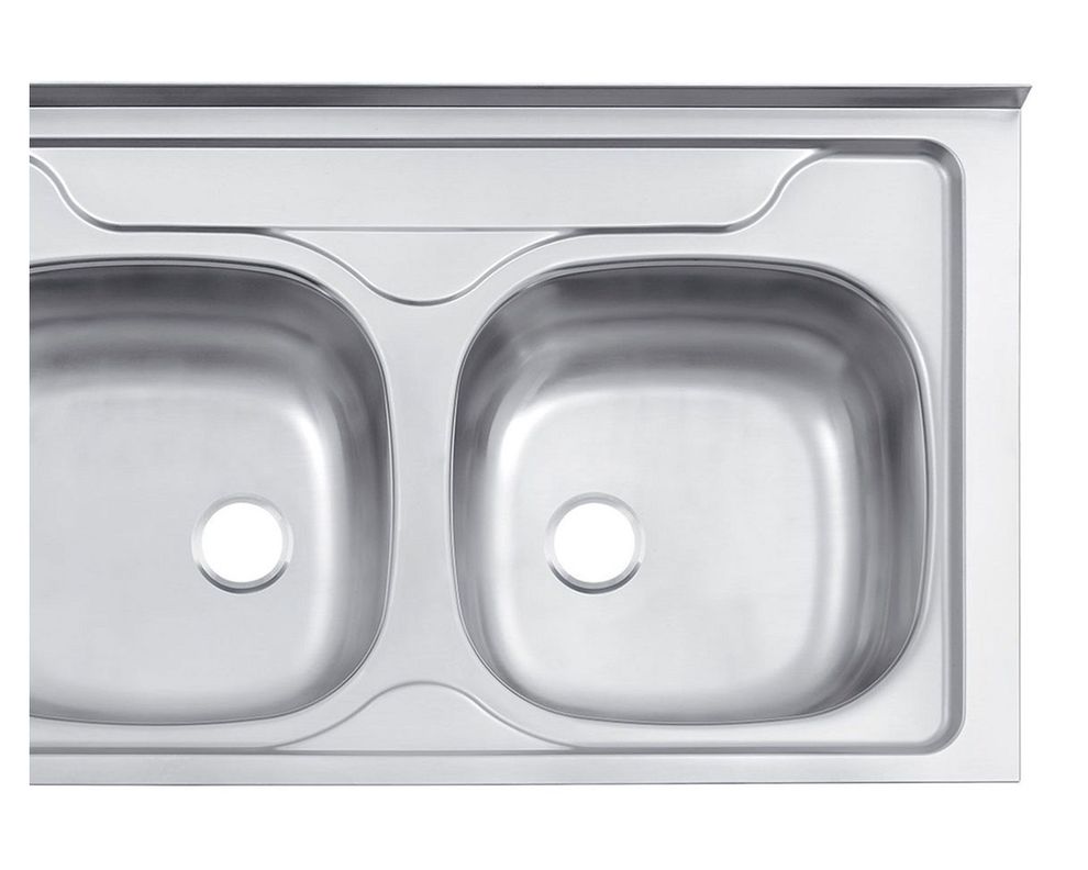 Lavaplatos doble sobreponer derecha Standard inox Tramontina-1
