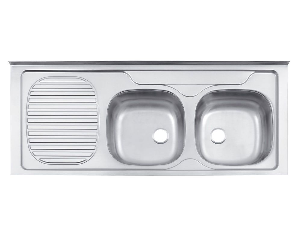 Lavaplatos doble sobreponer derecha Standard inox Tramontina-0