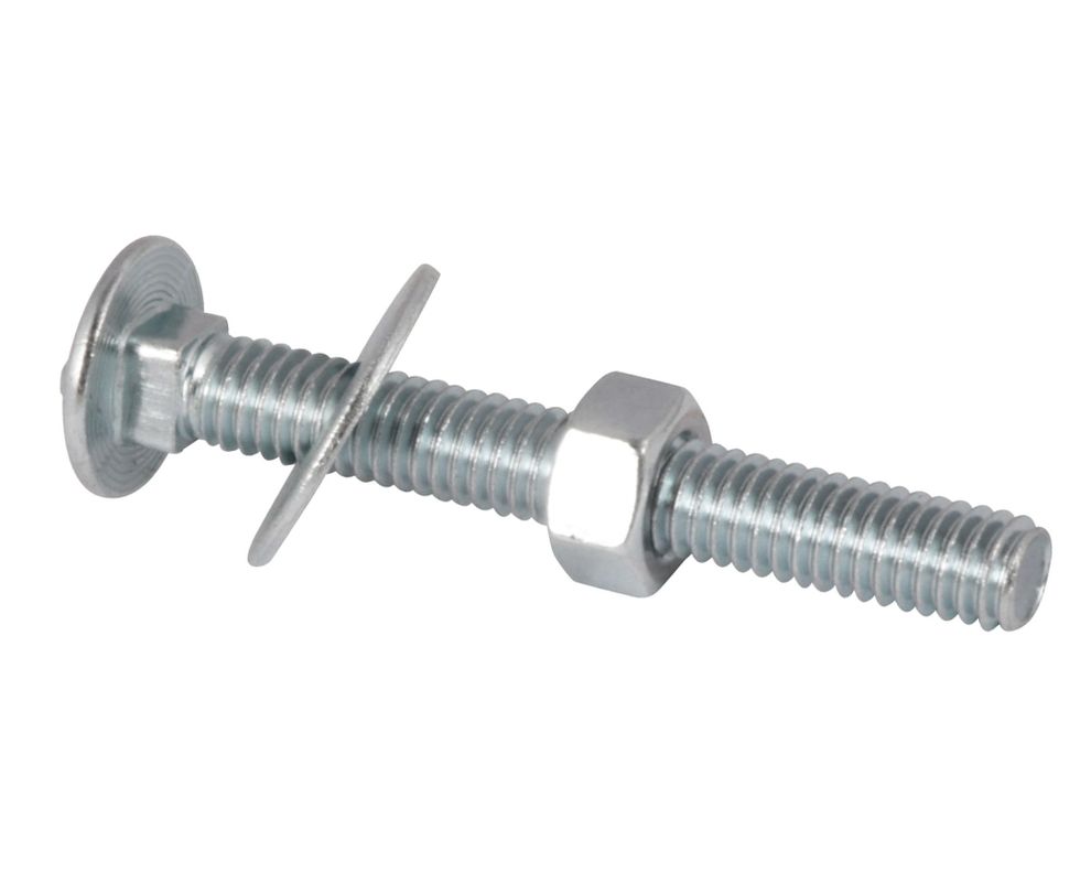 Perno coche + tuerca + golilla 5/16 x 2 1/2'' zincado 25 unidades Imporper-0