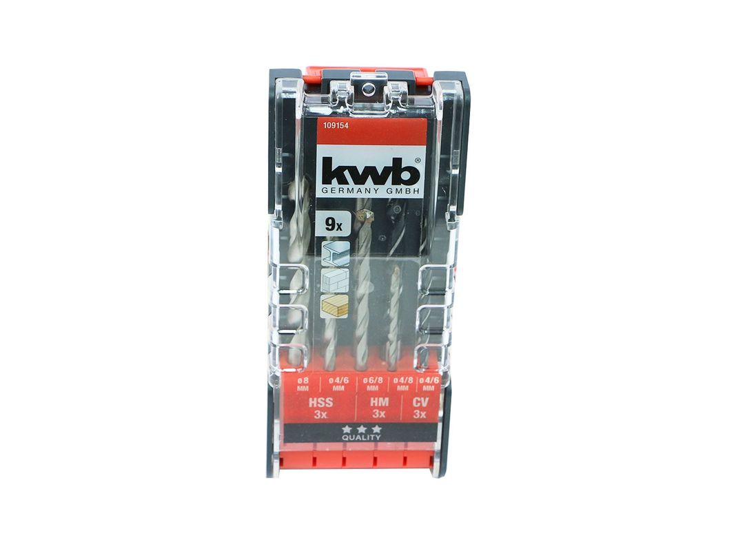 Juego brocas combinadas 9 piezas KWB-1