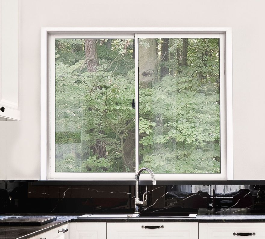 Ventana Aluminio 121x100 cm Corredera Blanca-0