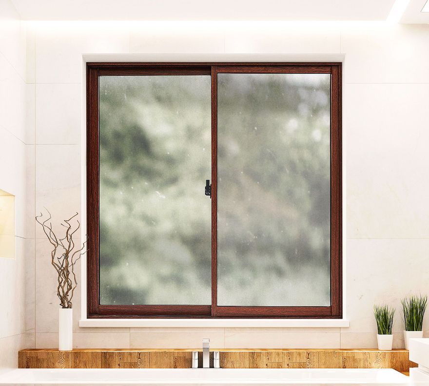 Ventana Aluminio 100x100 cm Corredera Madera-0