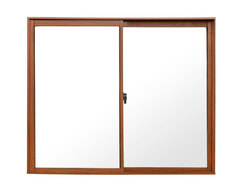 Ventana Aluminio 121x100 cm Corredera Madera-1