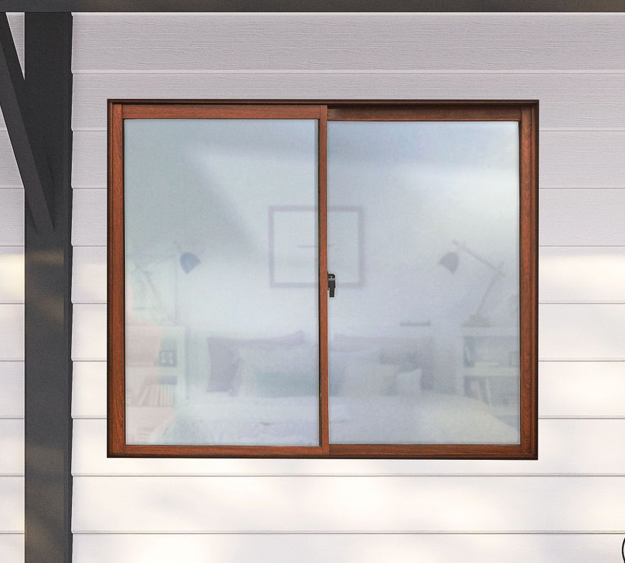 Ventana Aluminio 121x100 cm Corredera Madera-0