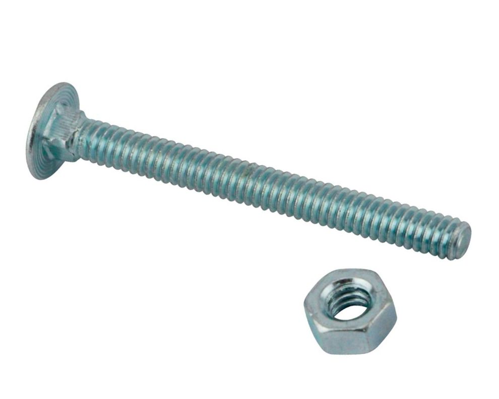 Perno coche + tuerca 1/4 x 2 1/2'' zincado 4 unidades Imporper-0