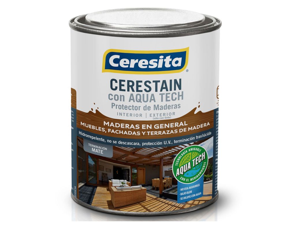 Protector de madera 1/4 galón Cereluxe Aqua Tech natural mate Ceresita-0