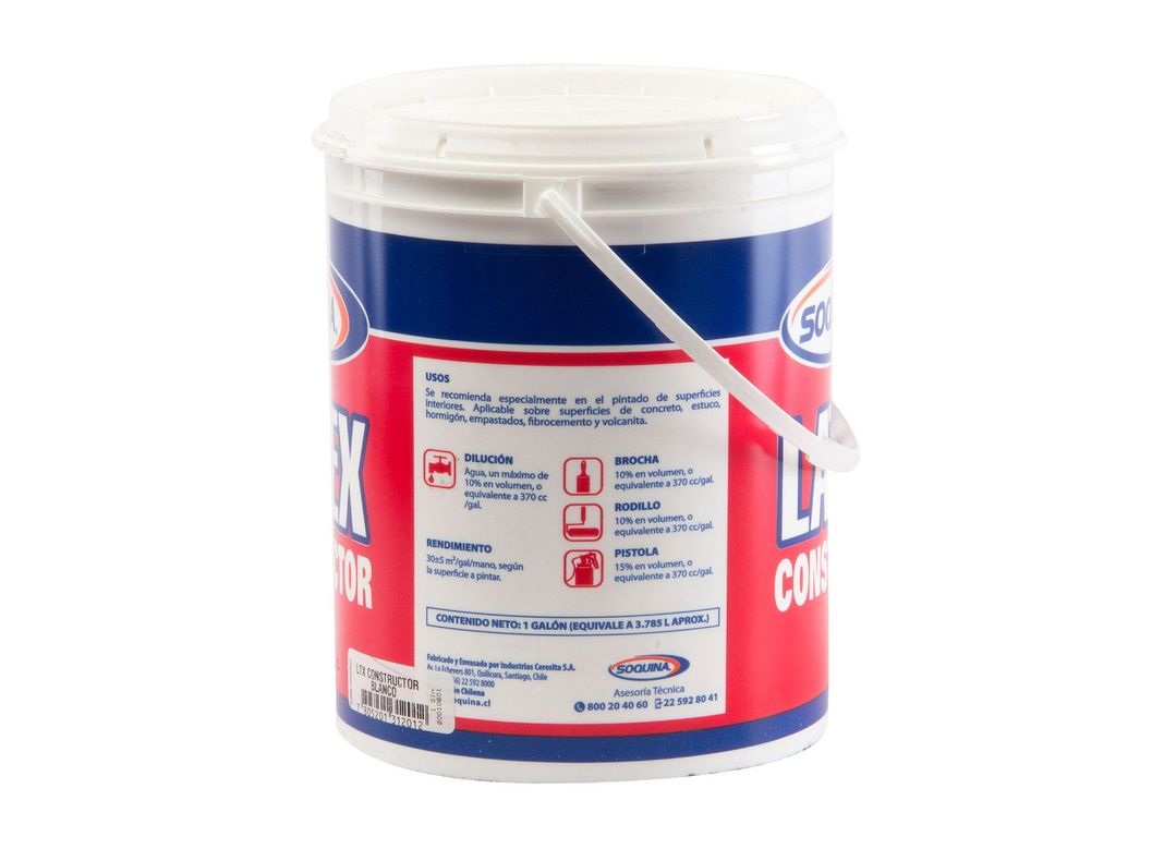 Látex 1 galón Constructor blanco Soquina-1