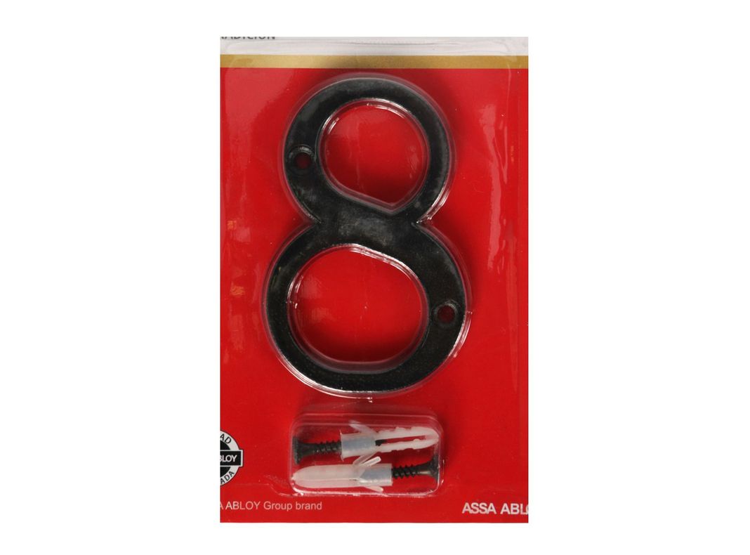 Número 6 8,5 cm Rústico negro Poli-1