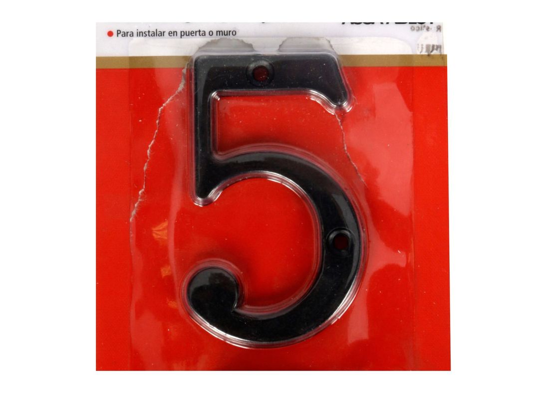 Número 5 8,5 cm Rústico negro Poli-1