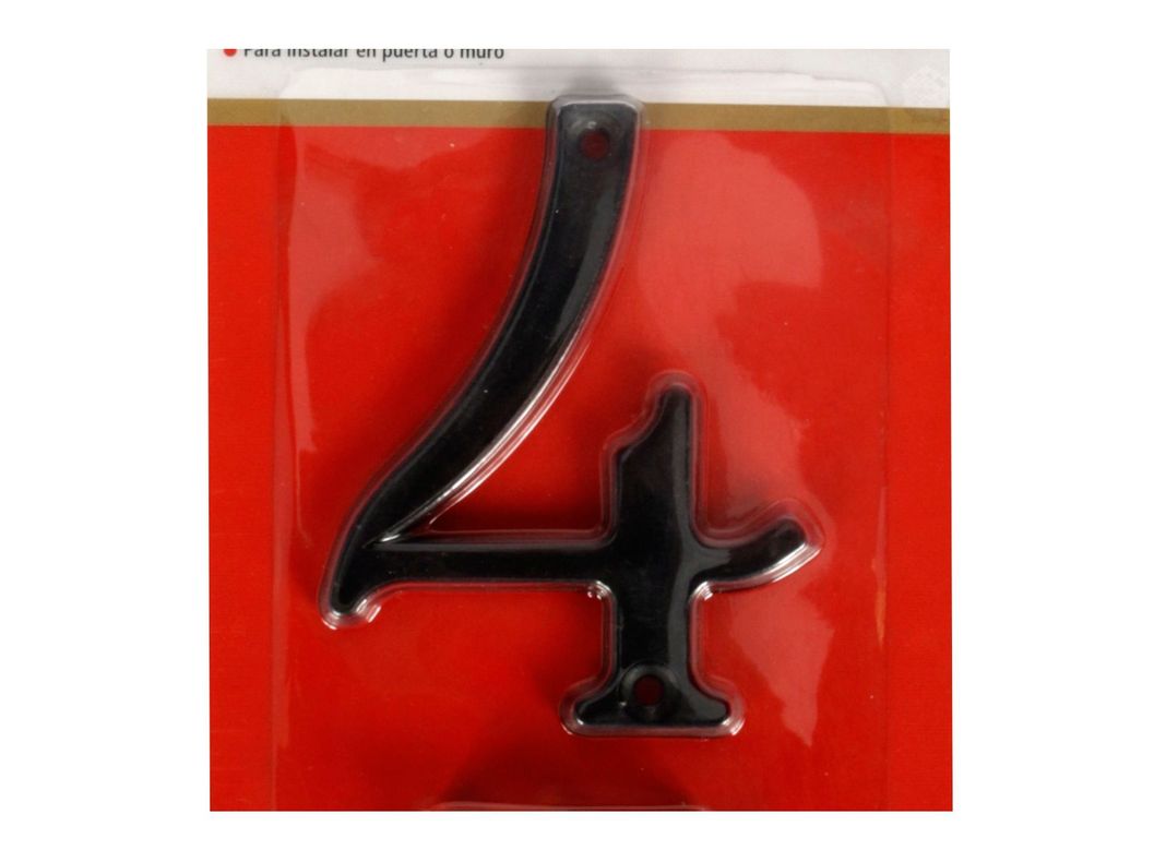 Número 4 8,5 cm Rústico negro Poli-1