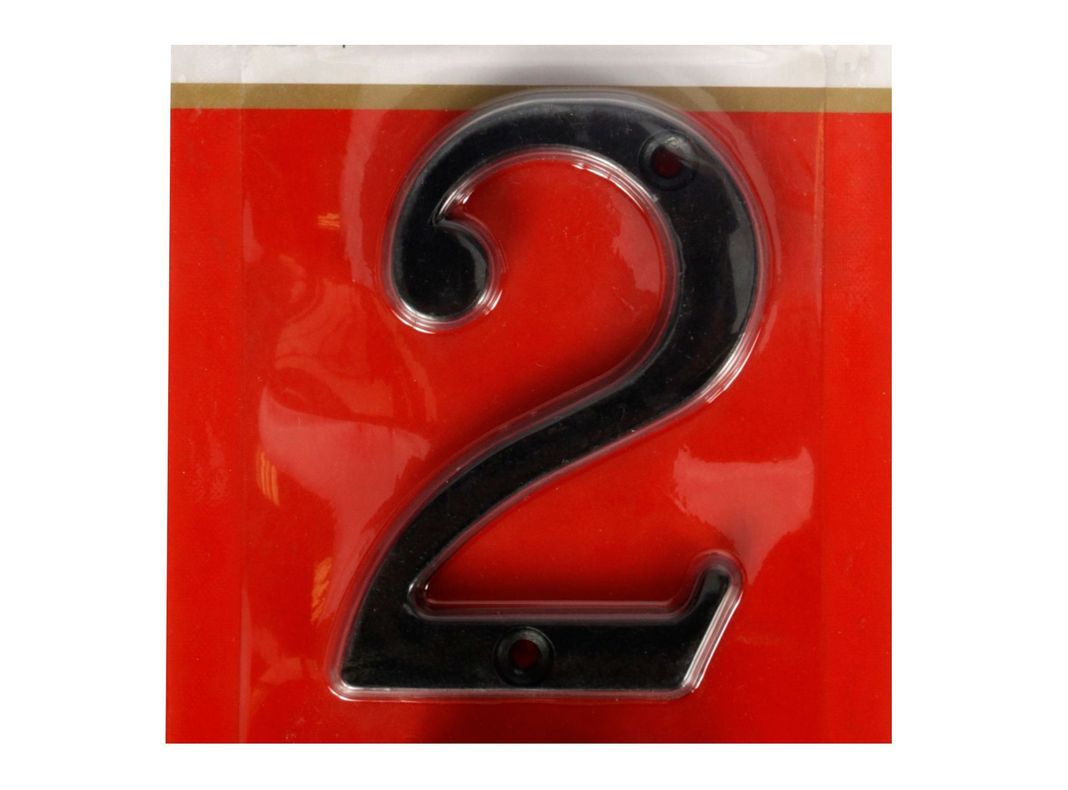 Número 2 8,5 cm Rústico negro Poli-1