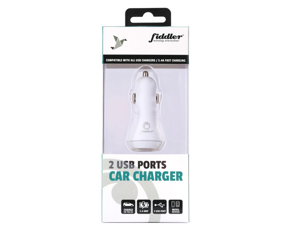 Cargador de auto USB 2 puertos FD-C004 Fiddler-1