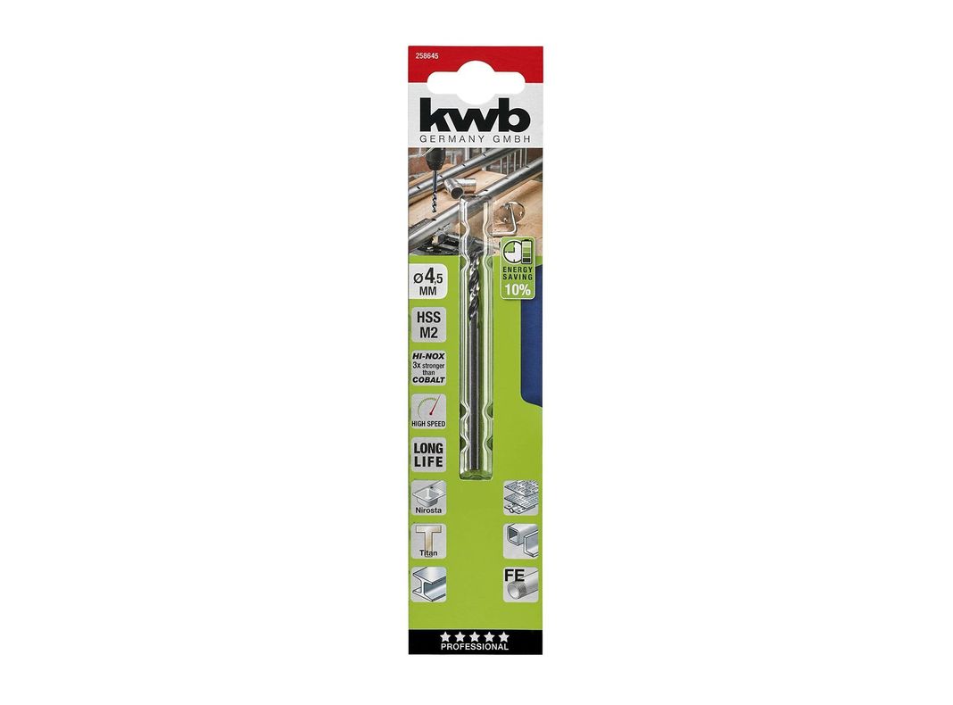 Broca 4.5 mm HSS HI-inoxidable Akkup top KWB-0