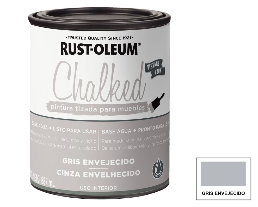 Pintura tizada Chalked gris envejecido mate Rust-Oleum-0