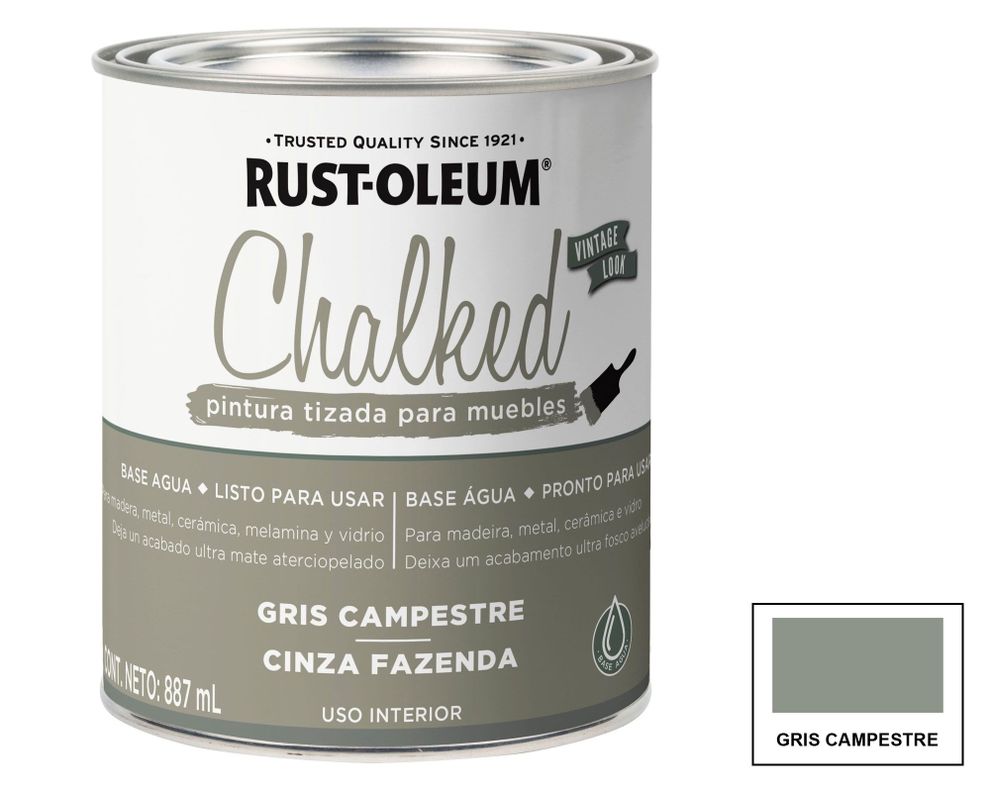Pintura tizada Chalked gris campestre mate Rust-Oleum-0