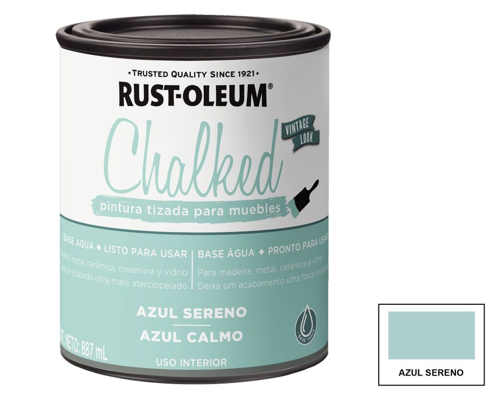 Pintura tizada Chalked azul sereno mate Rust-Oleum-0