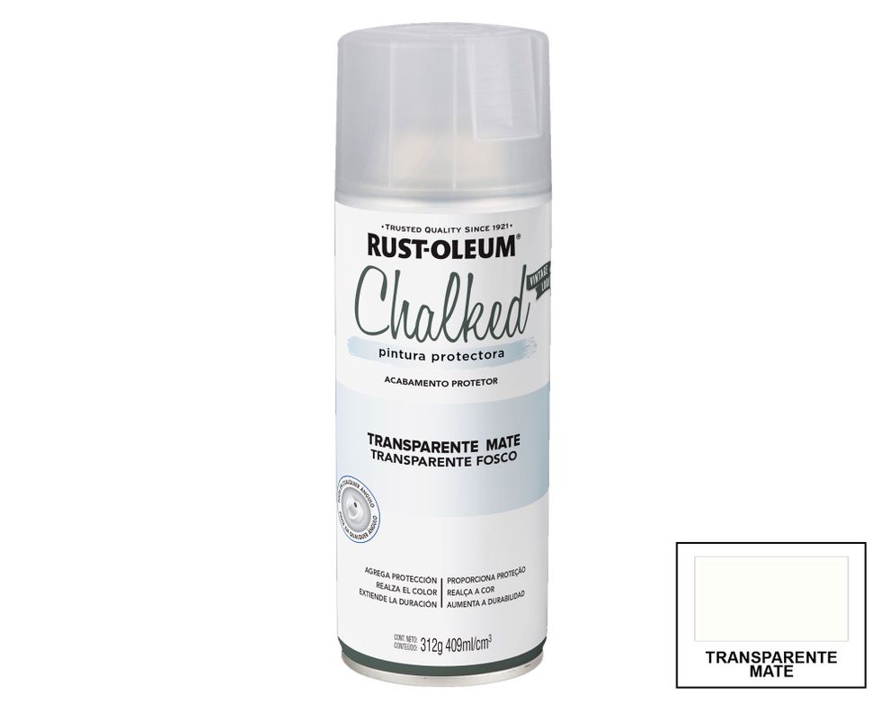 Pintura spray 312 gr Aero chalked transparente mate Rust-Oleum-0