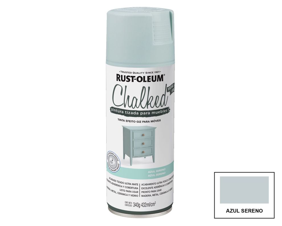 Pintura spray 340 gr Aero chalked azul sereno mate Rust-Oleum-0