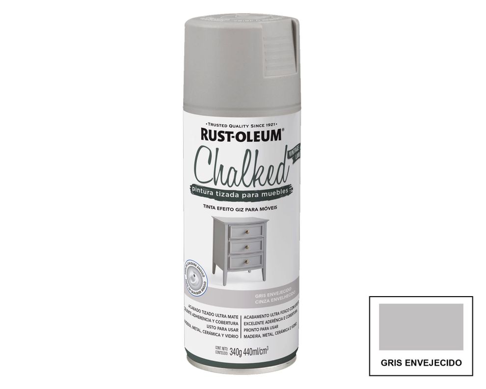 Pintura spray 340 gr Aero chalked gris envejecido mate Rust-Oleum-0