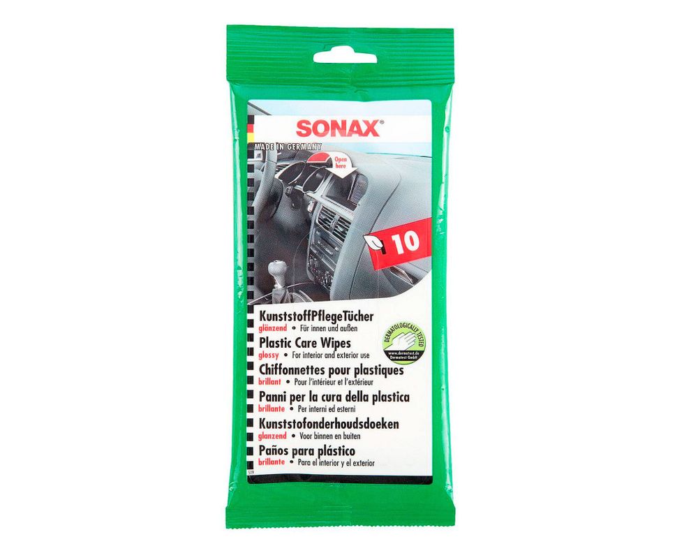 Toallitas húmedas para plástico 10 unidades Sonax-0