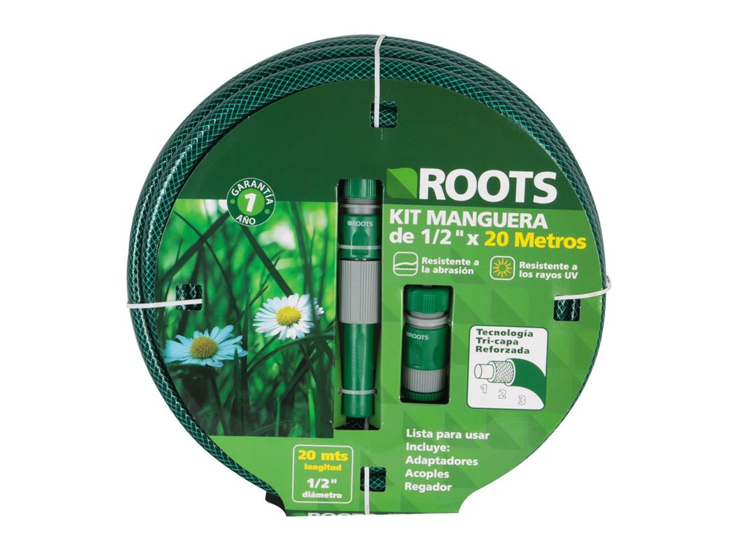 Kit manguera 1/2'' 20 m verde Roots-5