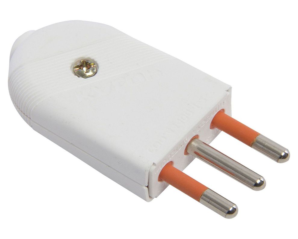 Enchufe macho súper 3 patas 10 amp blanco Kalop-0