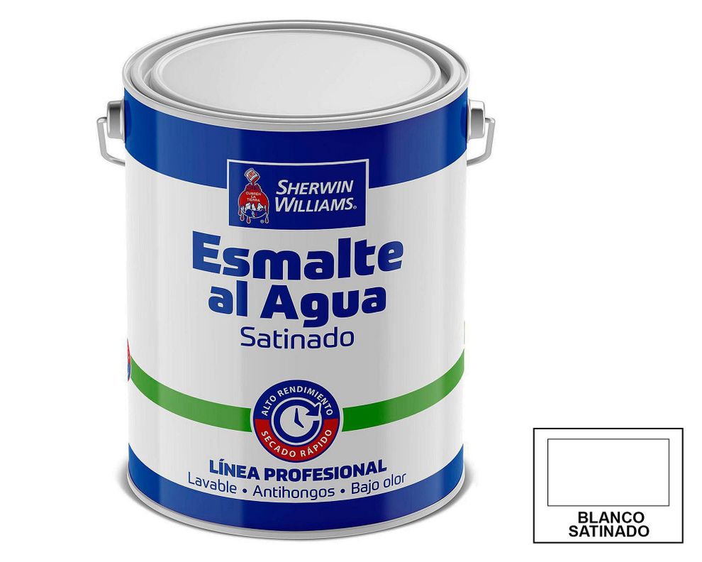 Esmalte al agua 1 galón Profesional blanco satín Sherwin Williams-0