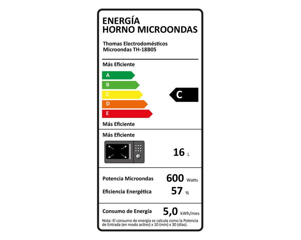 Microondas 18 litros TH-18B05 blanco Thomas-7