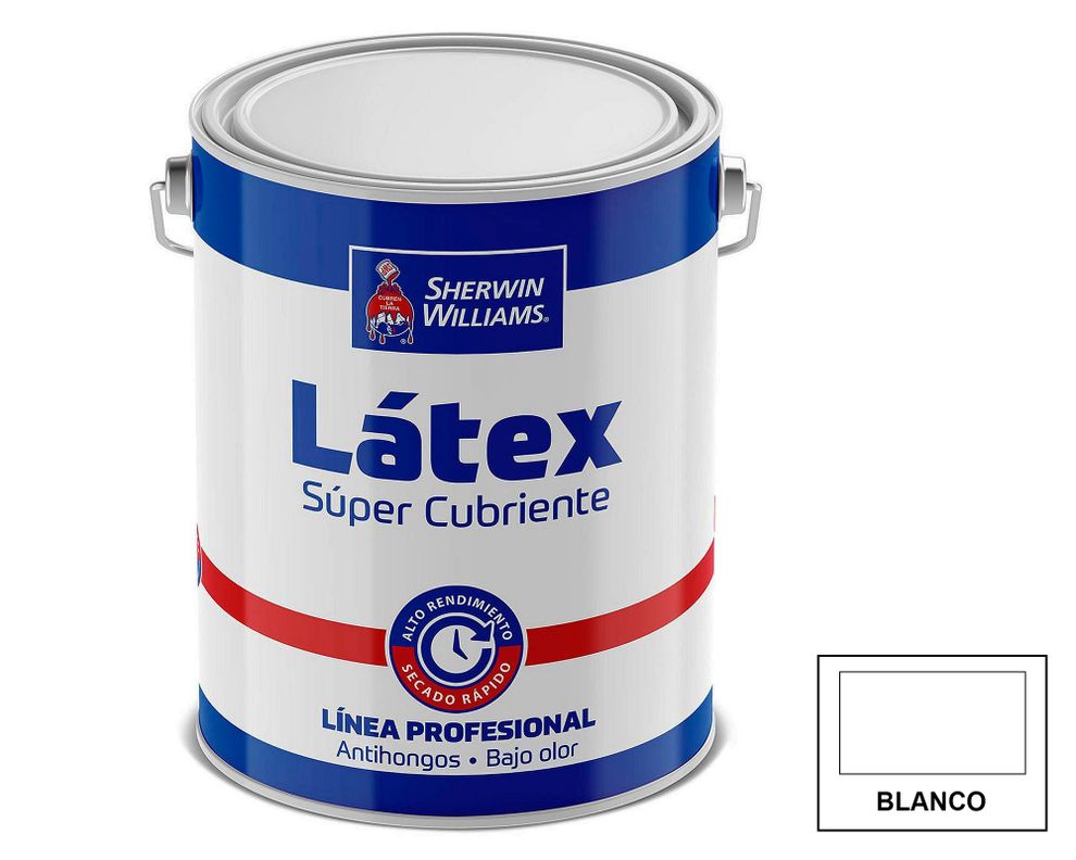 Látex 1 galón Super cubriente blanco Sherwin Williams-2