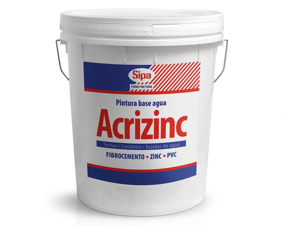 Pintura techo 1 tineta Acrizinc verde musgo satín Sipa-0