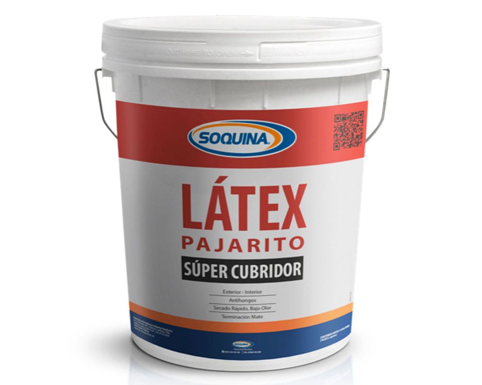 Látex 1 tineta Pajarito blanco mate Soquina-0