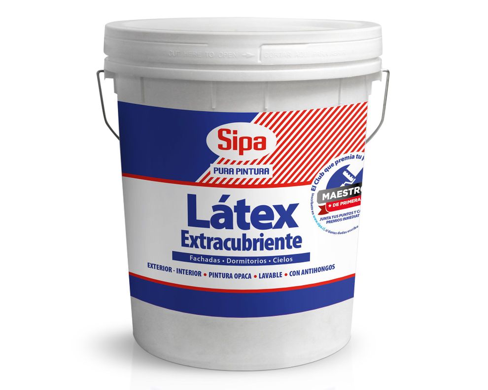 Látex 1 tineta Extracubriente blanco invierno mate Sipa-0