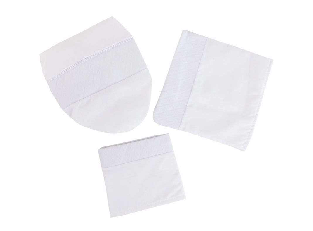 Set baño 3 piezas pique blanco Cotidiana