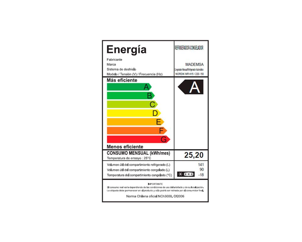 Refrigerador frío directo 231 litros Nordik 415 Plus Mademsa-7