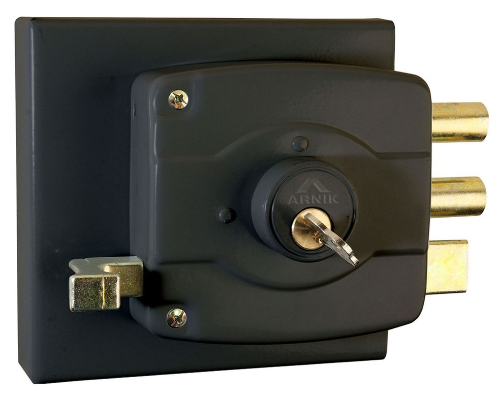 Cerradura sobreponer acceso principal/ reja AR01+30CA negro Arnik-0